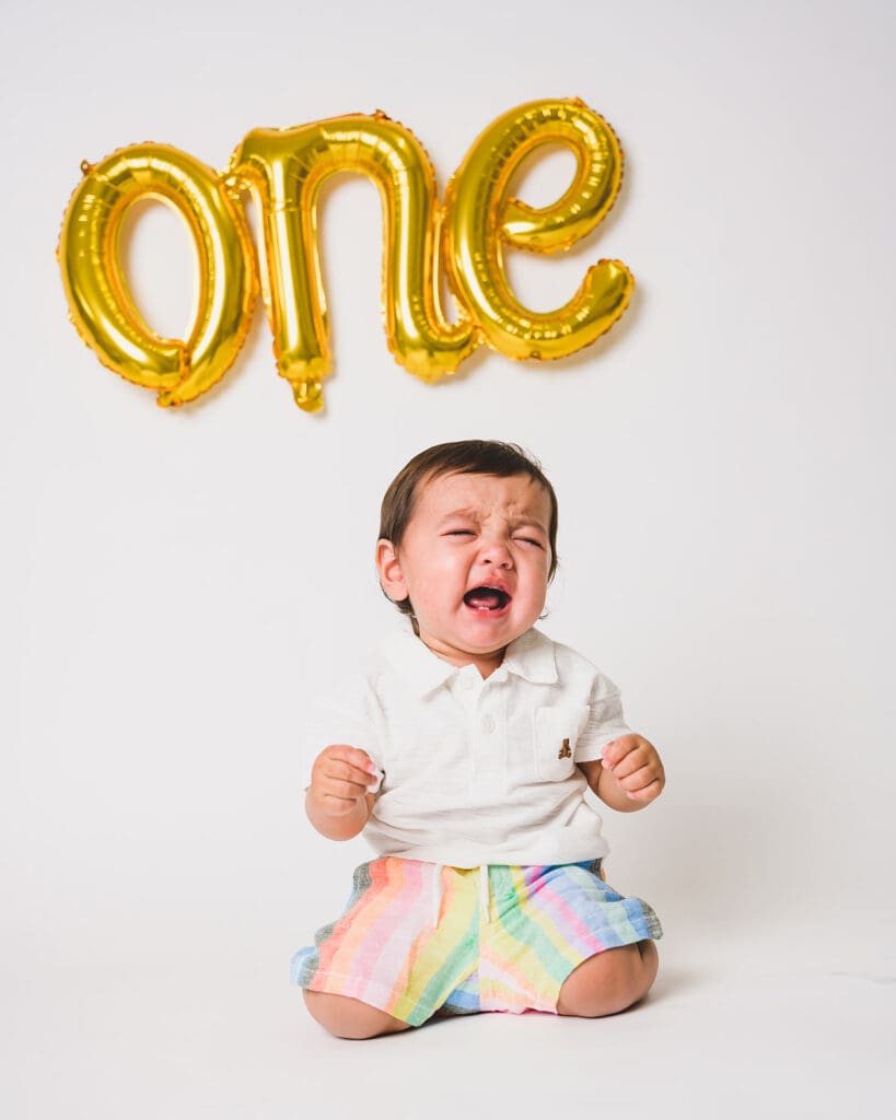 First birthday celebration with props in Sausalito