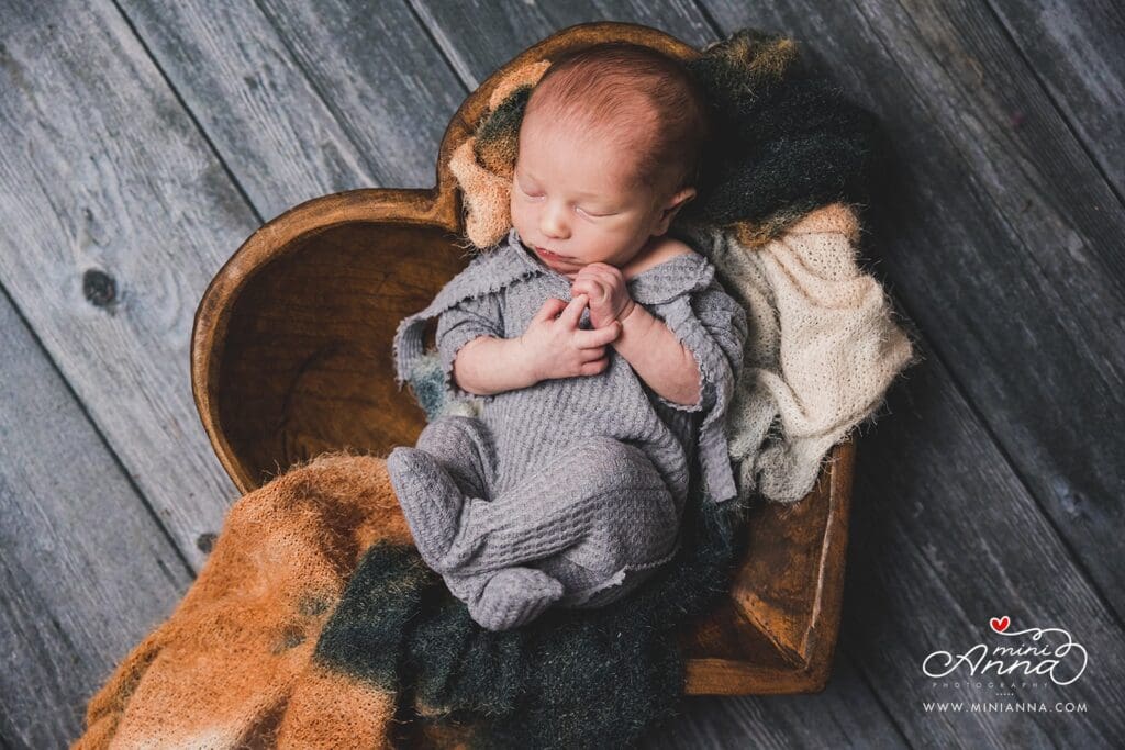 Swaddled newborn sleeping peacefully