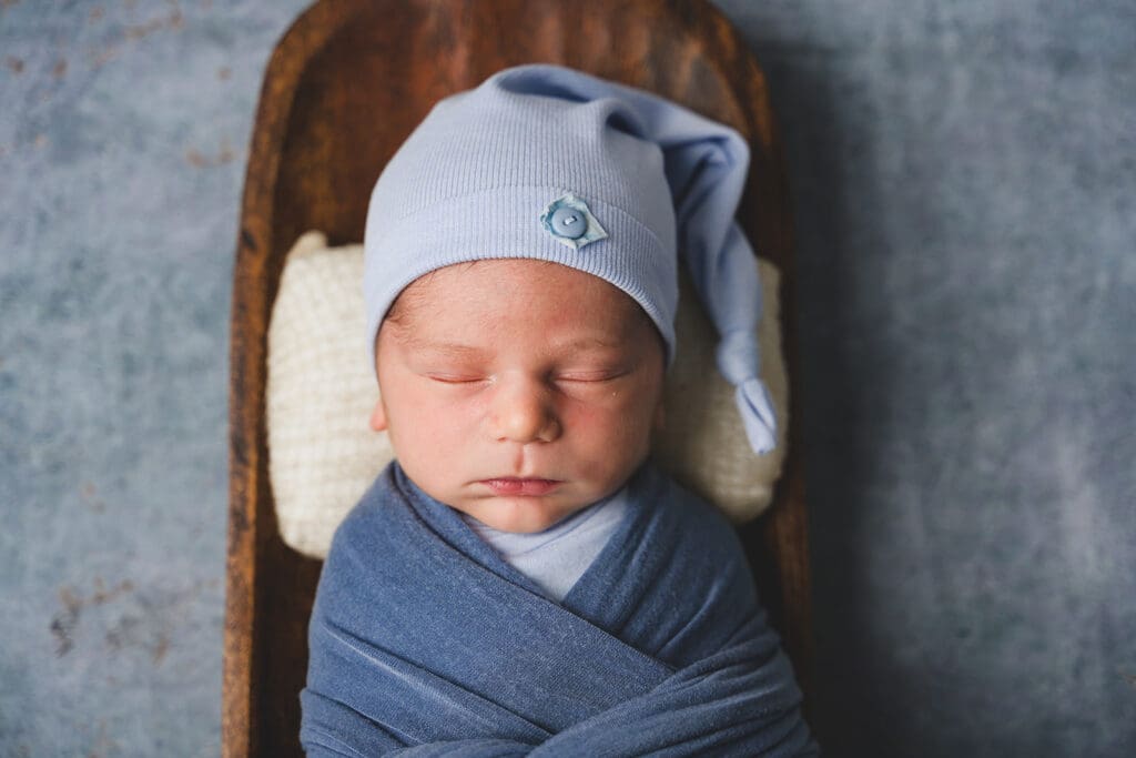 newborn posed in studio session