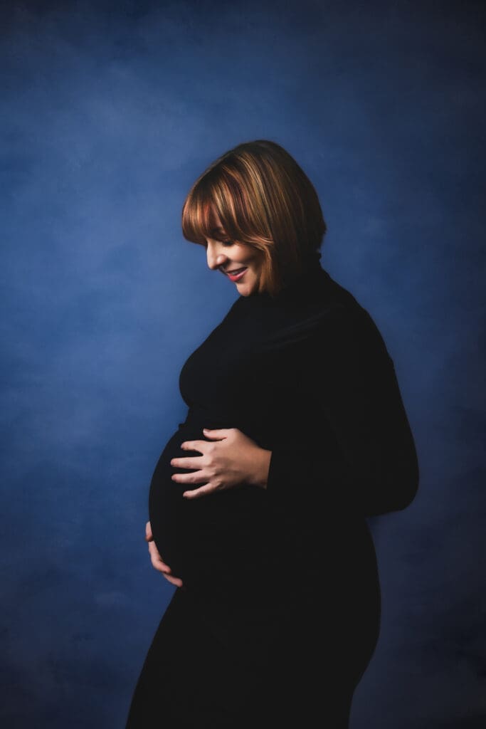 Elegant maternity photo with soft natural light