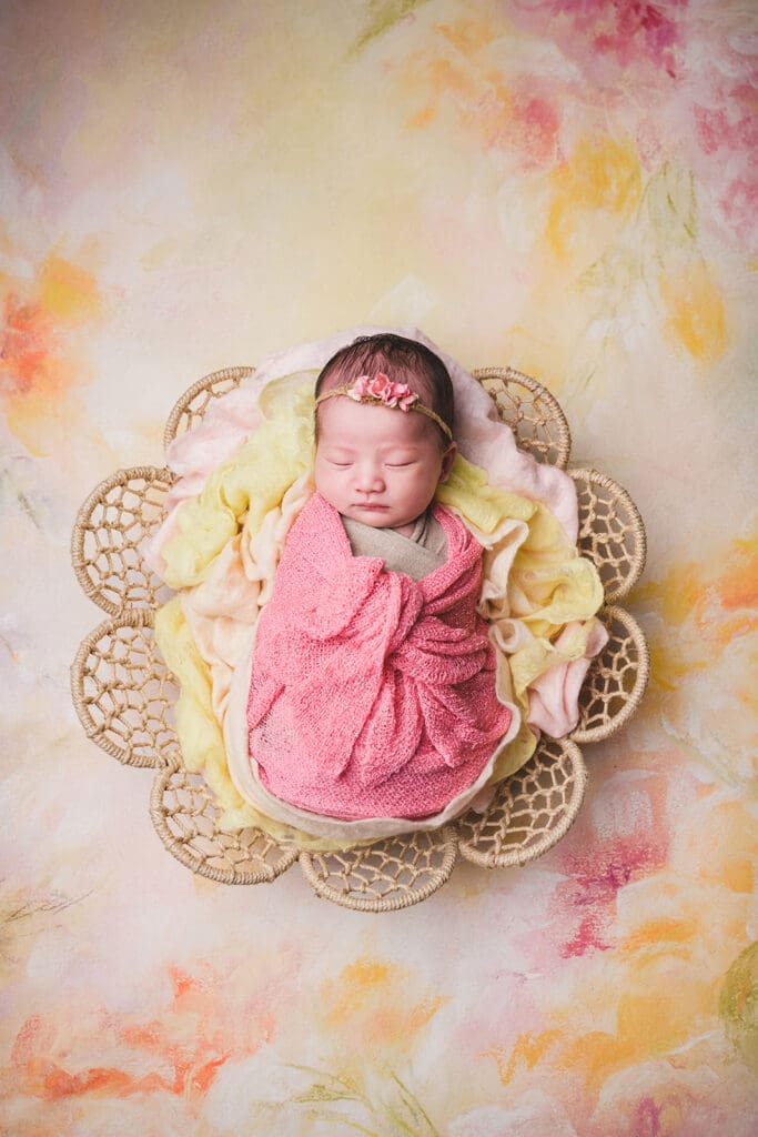 Bay area styled studio shoot with newborn