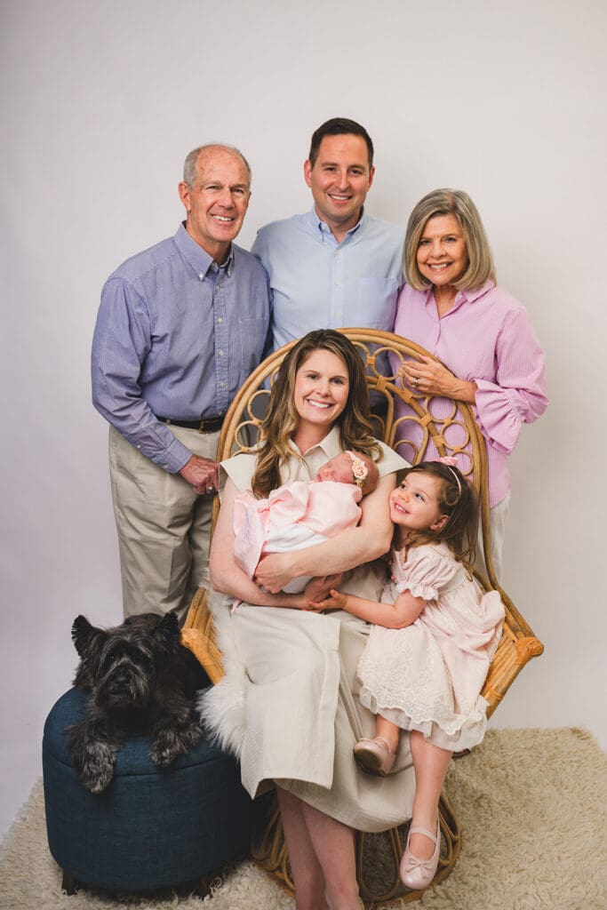 Generational family portraits in Marin studio