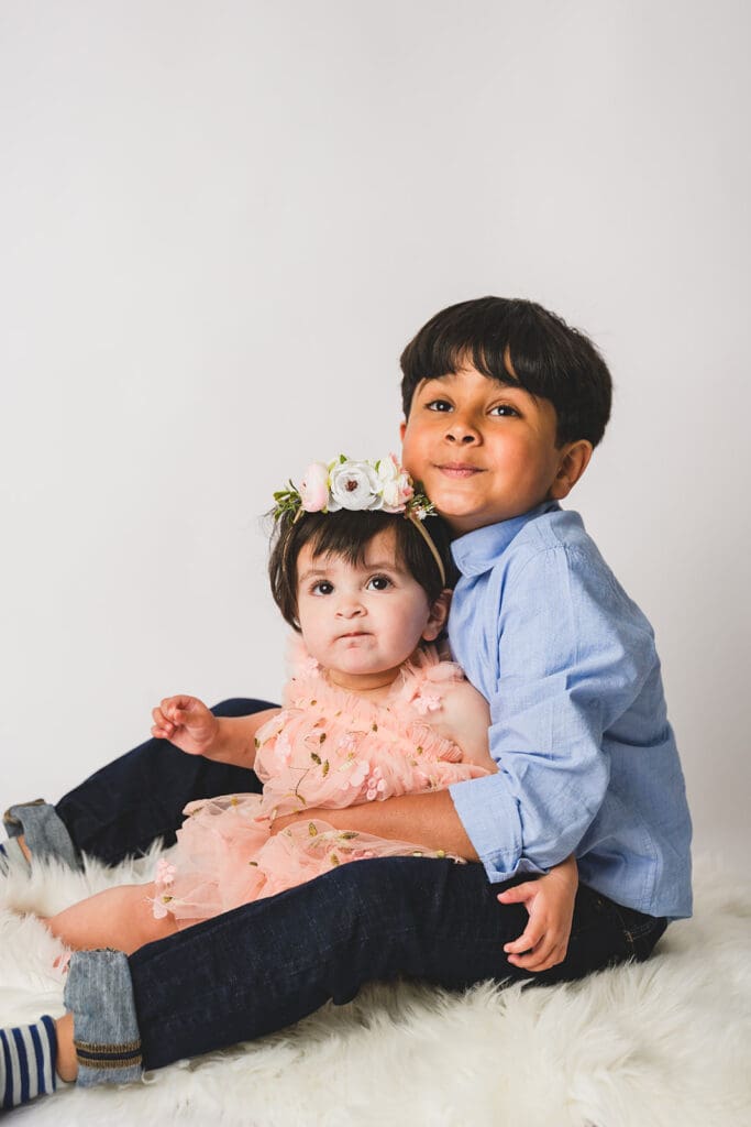 Mini Anna photographing birthday milestone in Sausalito