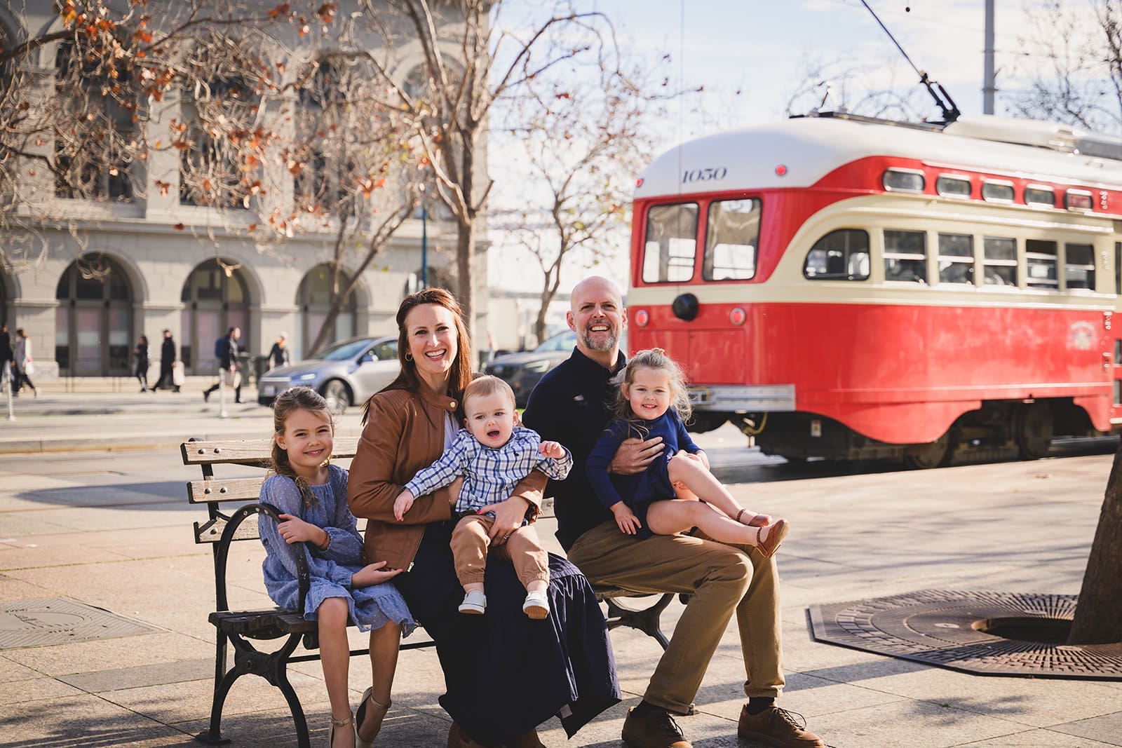 Lifestyle family photography session at San Francisco waterfront near Ferry Building by mini anna photography