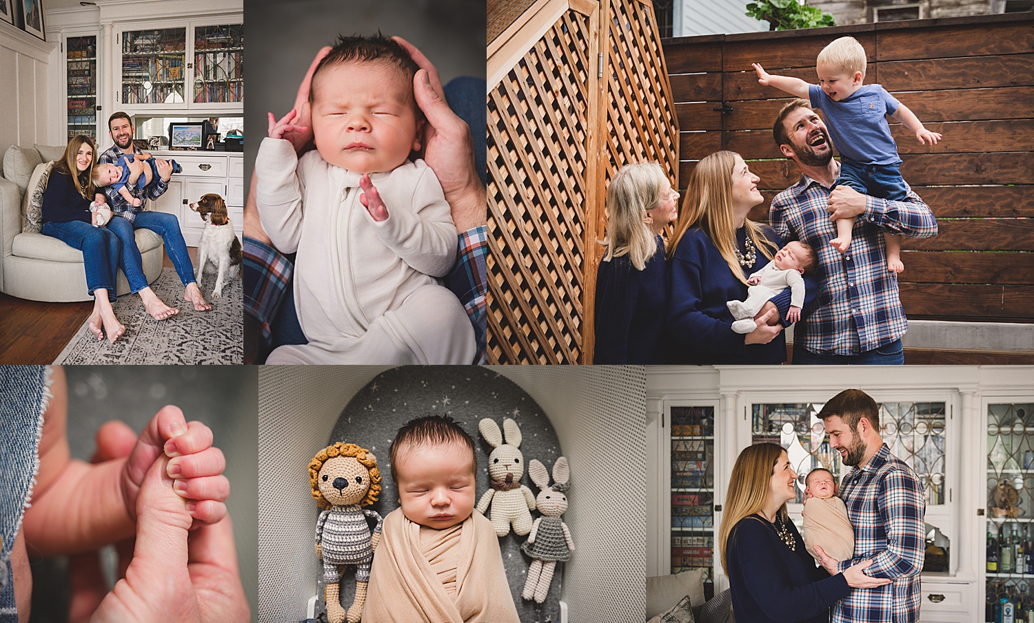 family of four plays in house together by Mini Anna Photography